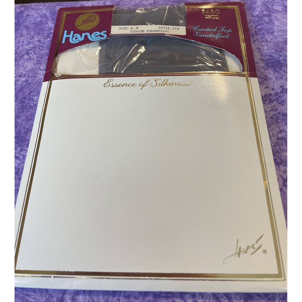 Hanes Womens Size A-B Pantyhose Charcoal‎ Essence of Silkiness Control Top 717